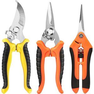 3-Pack Stainless Steel Pruning Shears Pruning Snips and Clippers for Gardening
